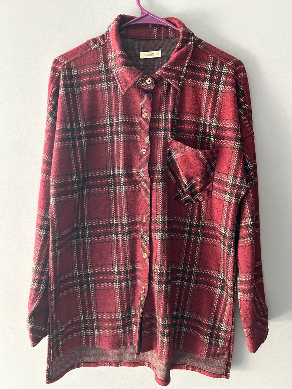 Ci Sono Red Plaid Kids Button-Down Shirt
